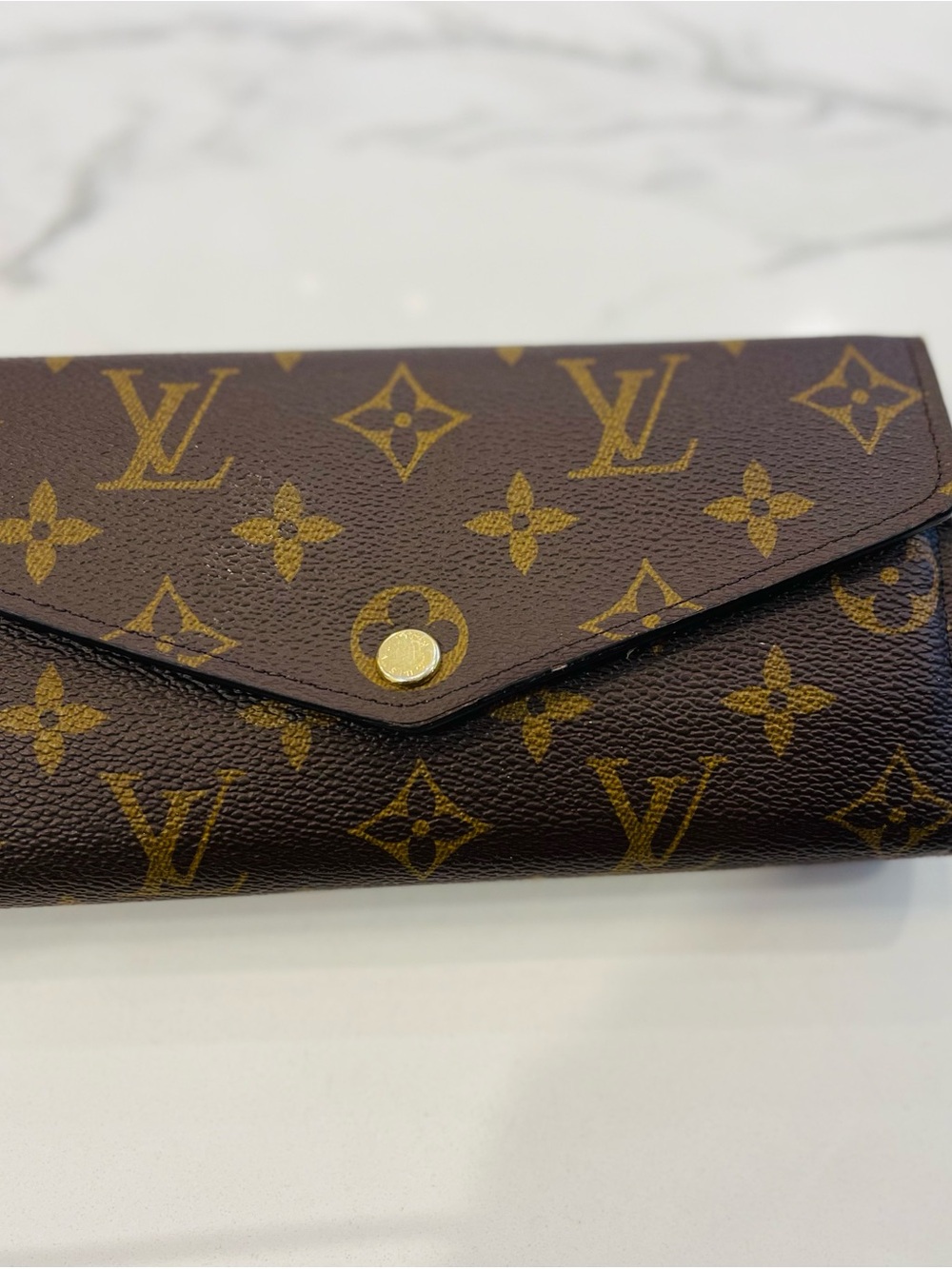 Louis Vuitton Monogram Brown and Gold Envelope Wallet